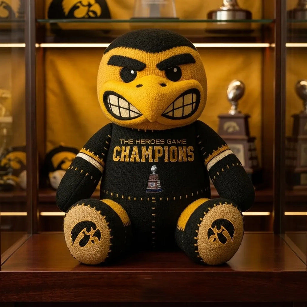 Iowa Hawkeyes Heroes Game Champions Plush Pillow Hawkeyes Merch Gift For Football Lovers - Merchluma