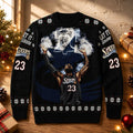 Philadelphia 76ers LeBron James Ugly Christmas Sweater 76ers Merch Xmas Gift For Basketball Fan - Merchluma