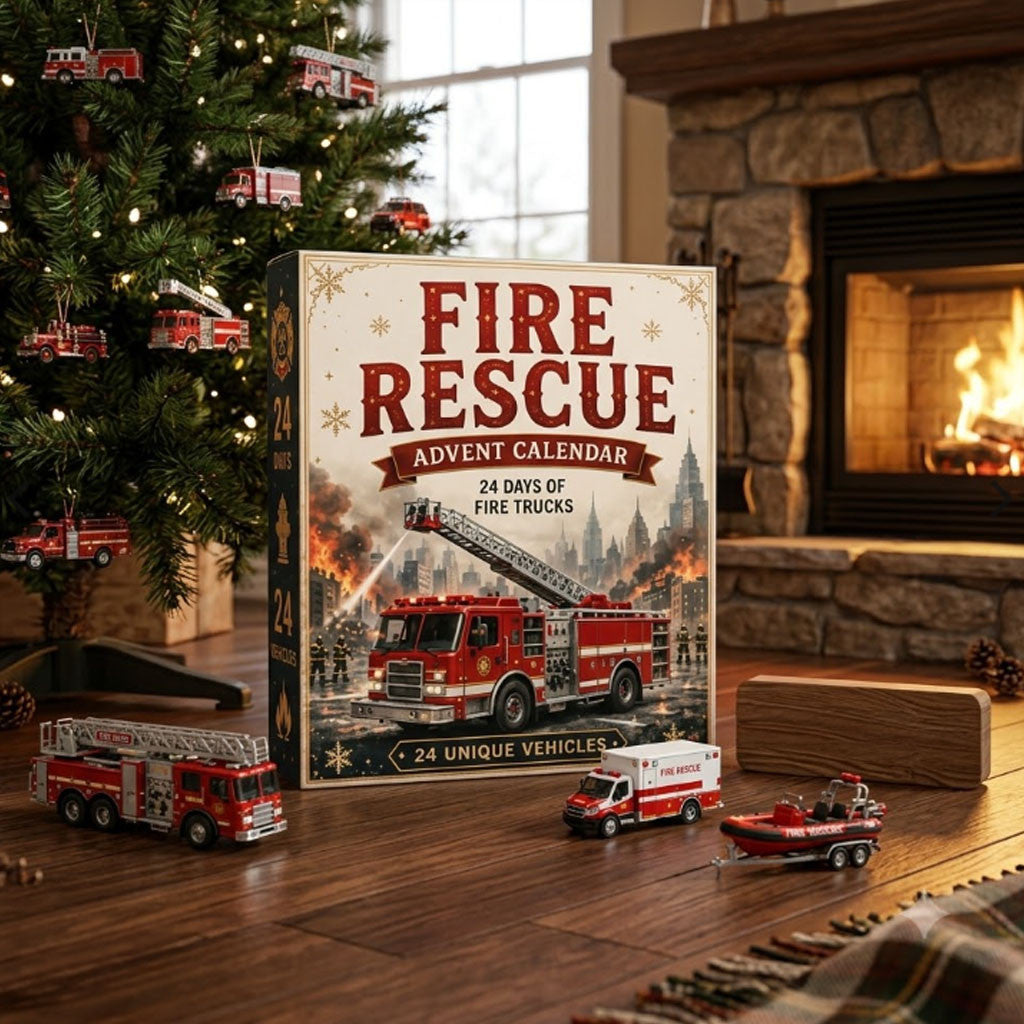 Fire Rescue 24 Days Of Fire Trucks Advent Calendar Christmas Gift For Fireman - Merchluma