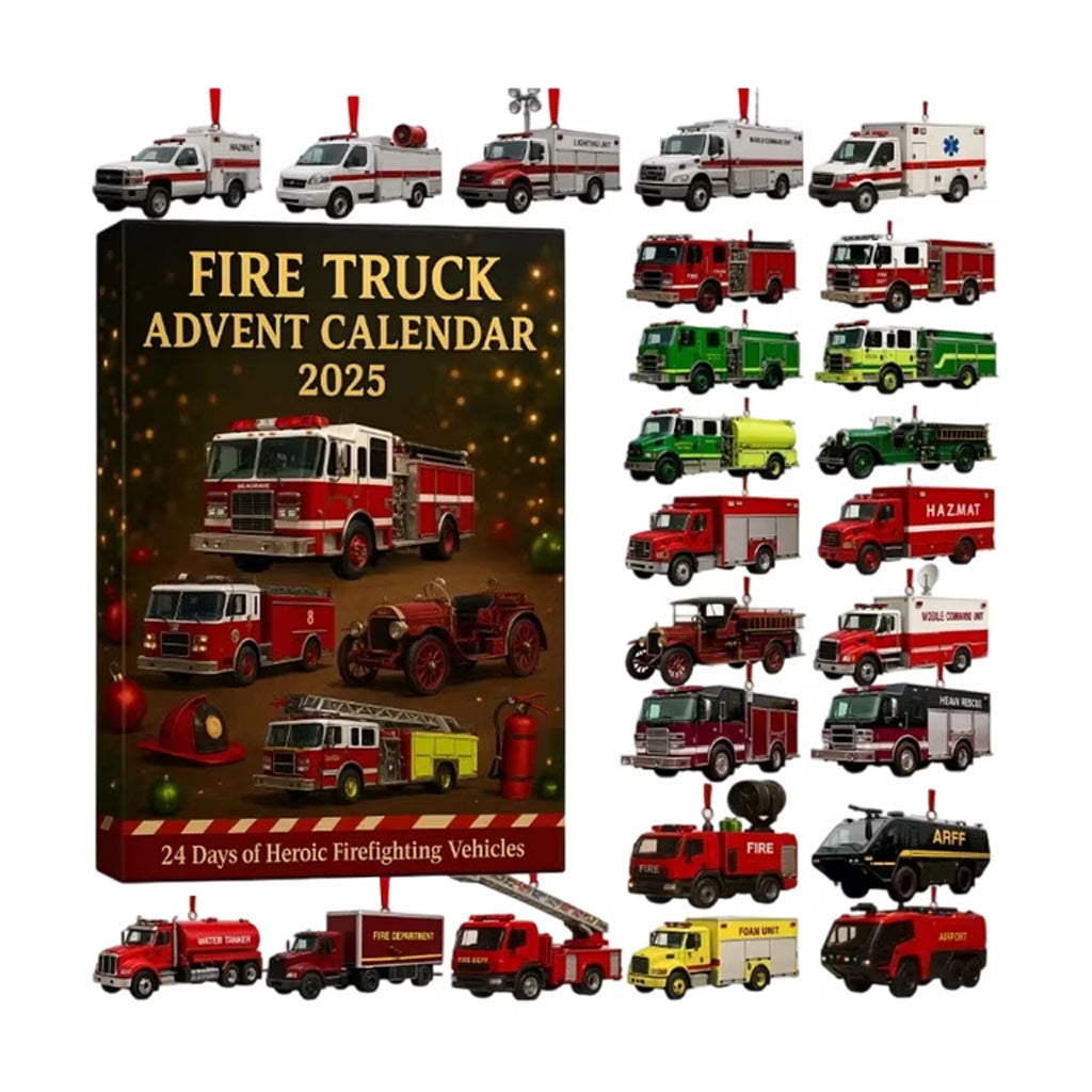 Fire Truck 2026 Advent Calendar 24 Days Of Heroic Firefighter Countdown Calendar Xmas Gifts - Merchluma