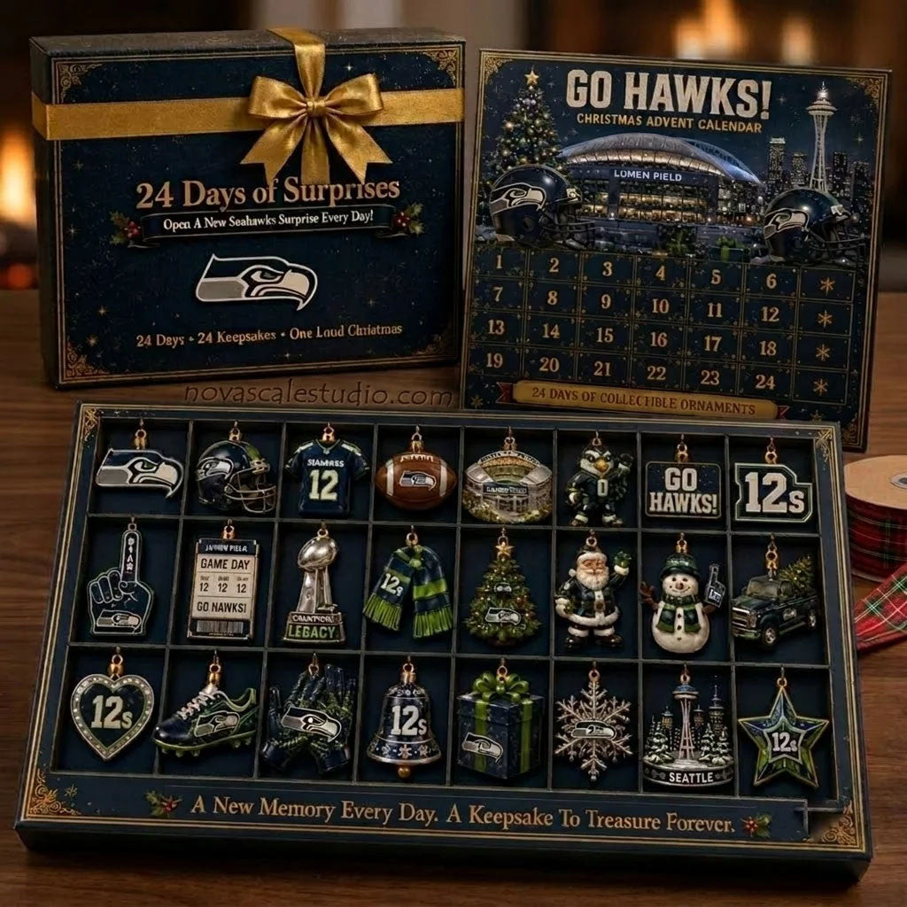 Go Hawks Christmas Advent Calendar Seattle Seahawks Merch Xmas Gift For Football Lovers - Merchluma