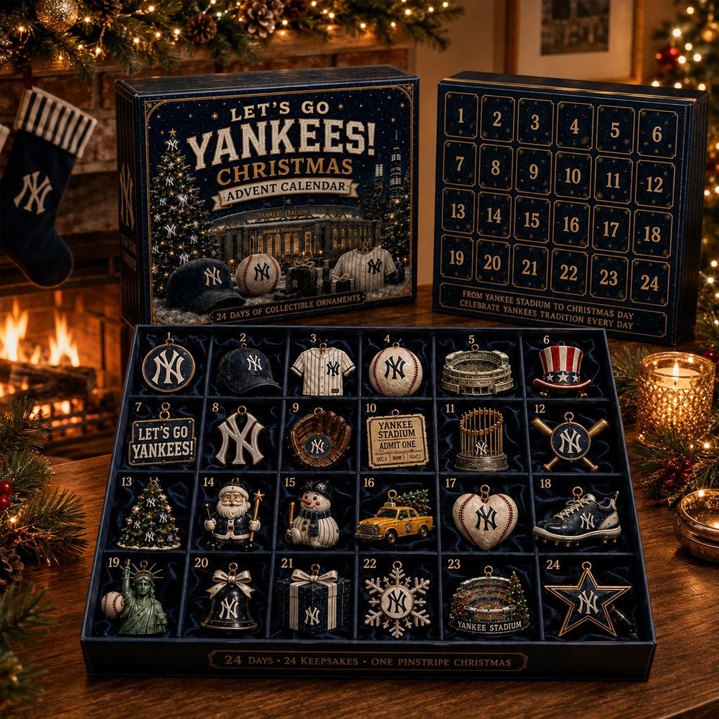 Let's Go Yankees Christmas Advent Calendar New York Yankees Merch Xmas Gift For Baseball Fans - Merchluma