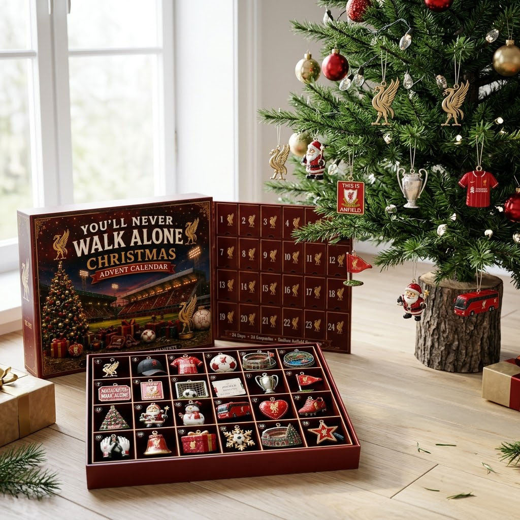 Liverpool You'll Never Walk Alone Football Christmas Advent Calendar Liverpool FC Merch Gifts - Merchluma