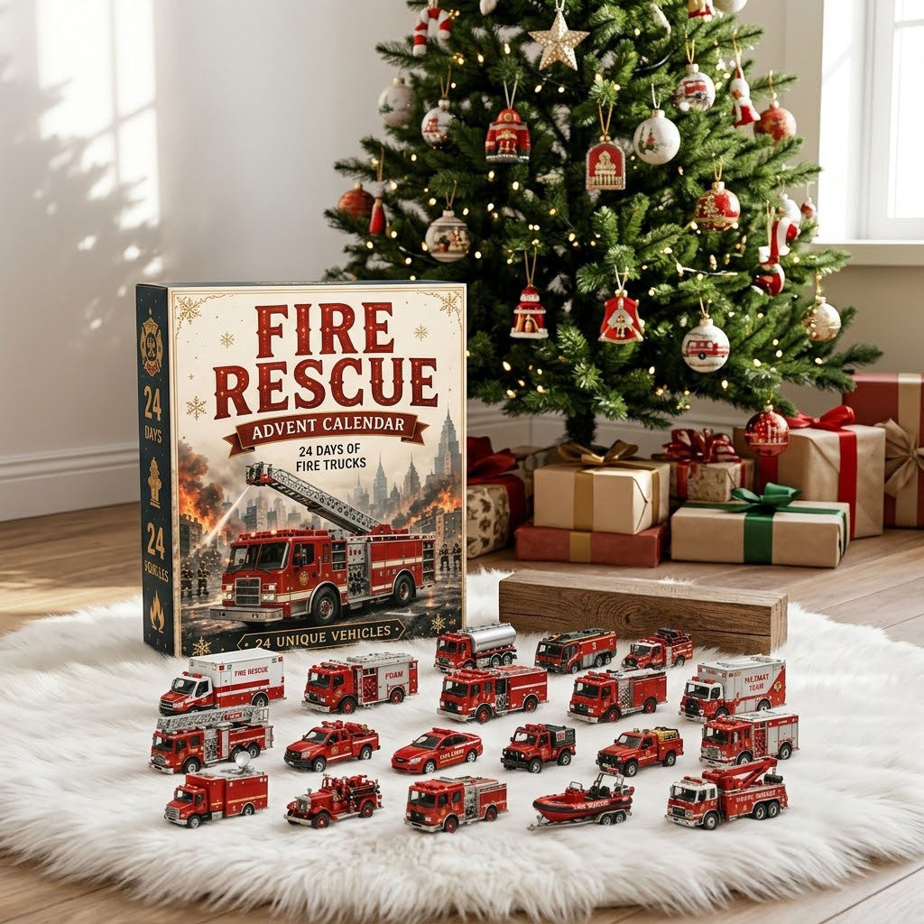 Fire Rescue 24 Days Of Fire Trucks Advent Calendar Christmas Countdown Calendar Xmas Gifts - Merchluma