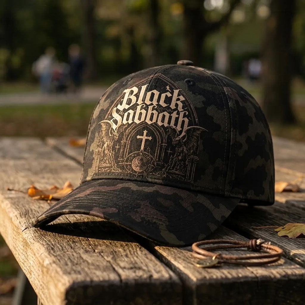Black Sabbath Midnight Cathedral Camo Gothic Hat Black Sabbath Merch 2026 Gift For Fans - Merchluma