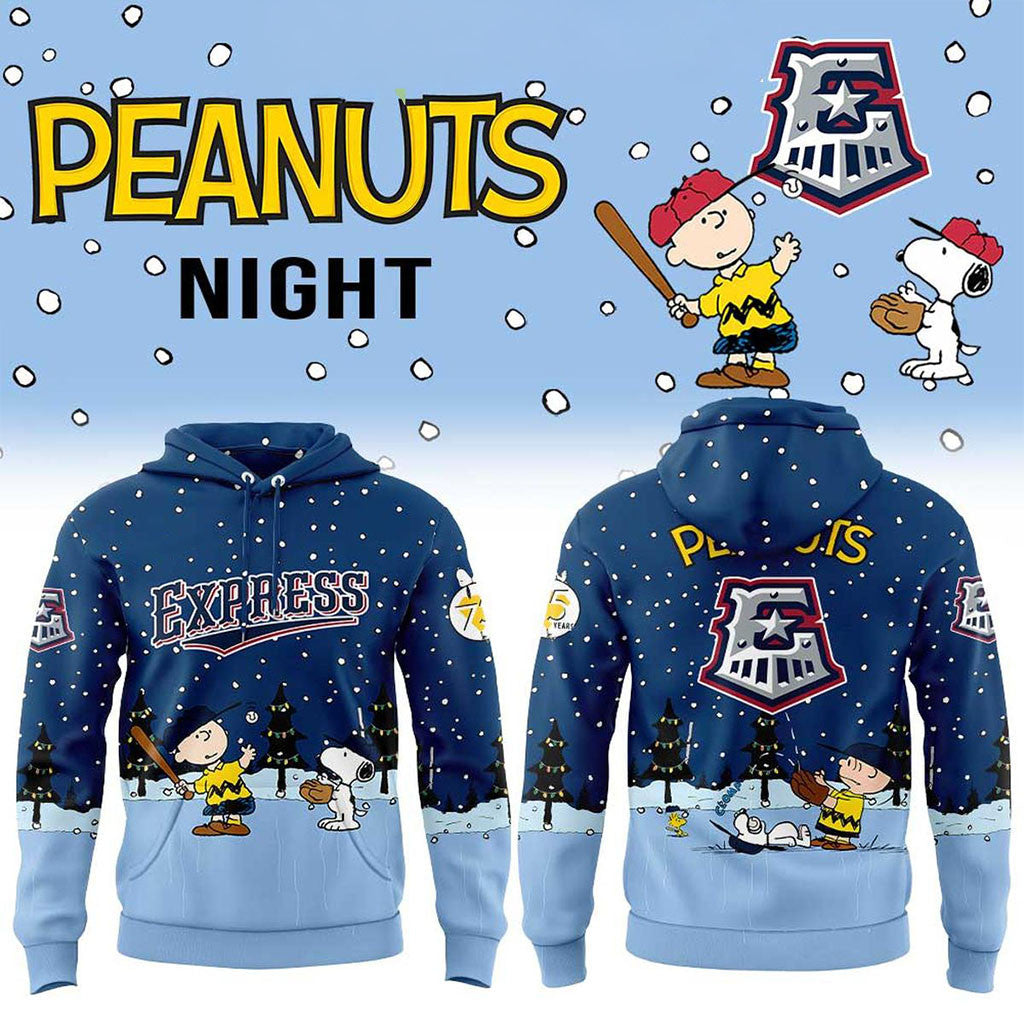 Round Rock Express Peanuts Night For Christmas 2026 Hoodie Round Rock Express Merch Xmas Gifts - Merchluma