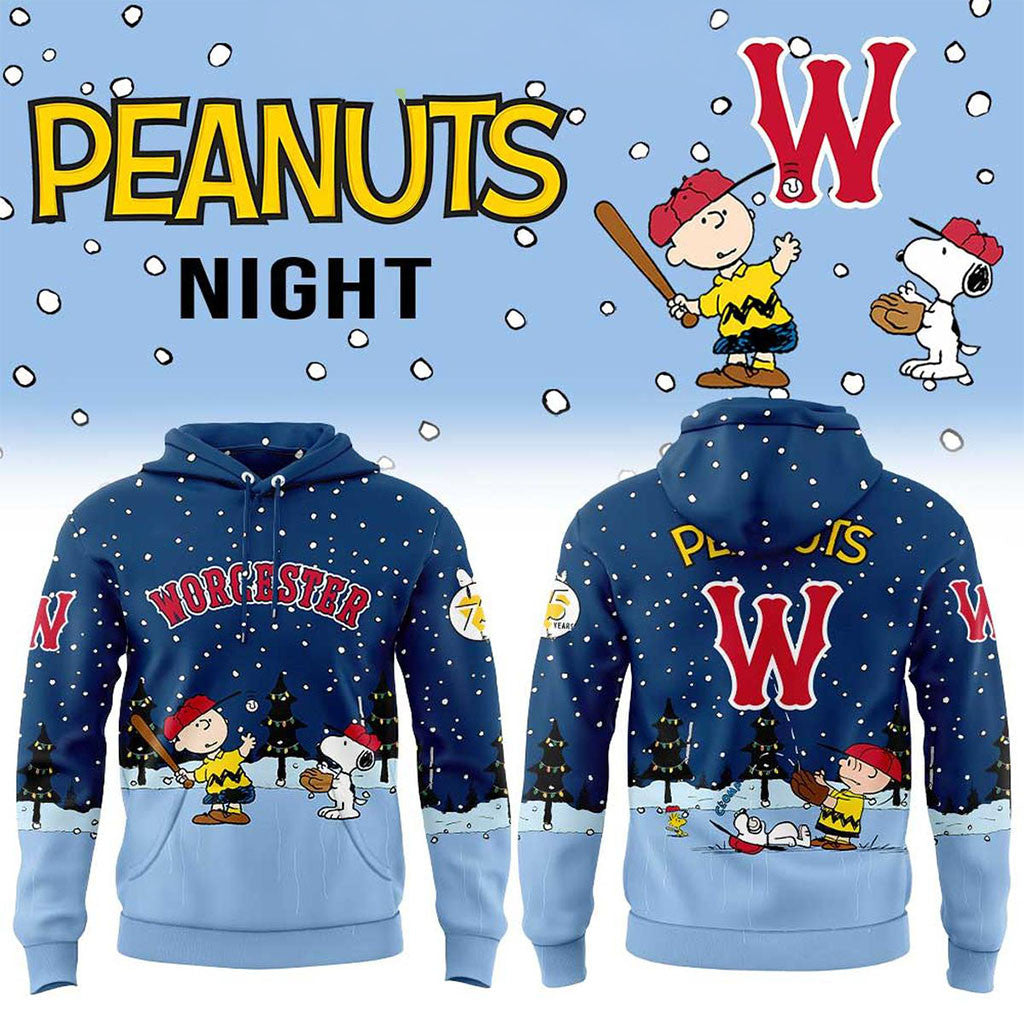 Worcester Red Sox Peanuts Night For Christmas 2026 Hoodie Worcester Red Sox Merch Xmas Gifts - Merchluma