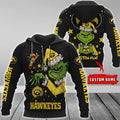 Personalized Iowa Hawkeyes Grinch Christmas Holiday Hoodie Iowa Hawkeyes Merch Xmas Gifts - Merchluma