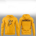 Denver Broncos Throwback 1960 Yellow Hoodie Denver Broncos Merch Gift For Football Lovers - Merchluma