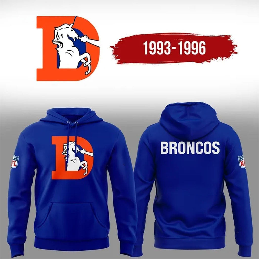 Denver Broncos Throwback 1993 Hoodie Denver Broncos Merch Unique Gift For Football Fans - Merchluma