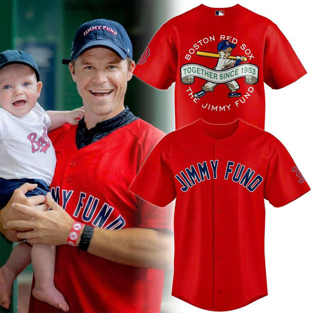 Boston Red Sox 2026 Strike Out Cancer Since 1953 Jimmy Fund Baseball Jersey Red Sox Merch - Merchluma