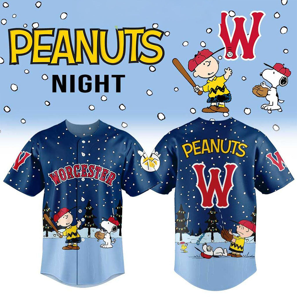 Worcester Red Sox Peanuts Night For Christmas 2026 Jersey Worcester Red Sox Merch Xmas Gifts - Merchluma