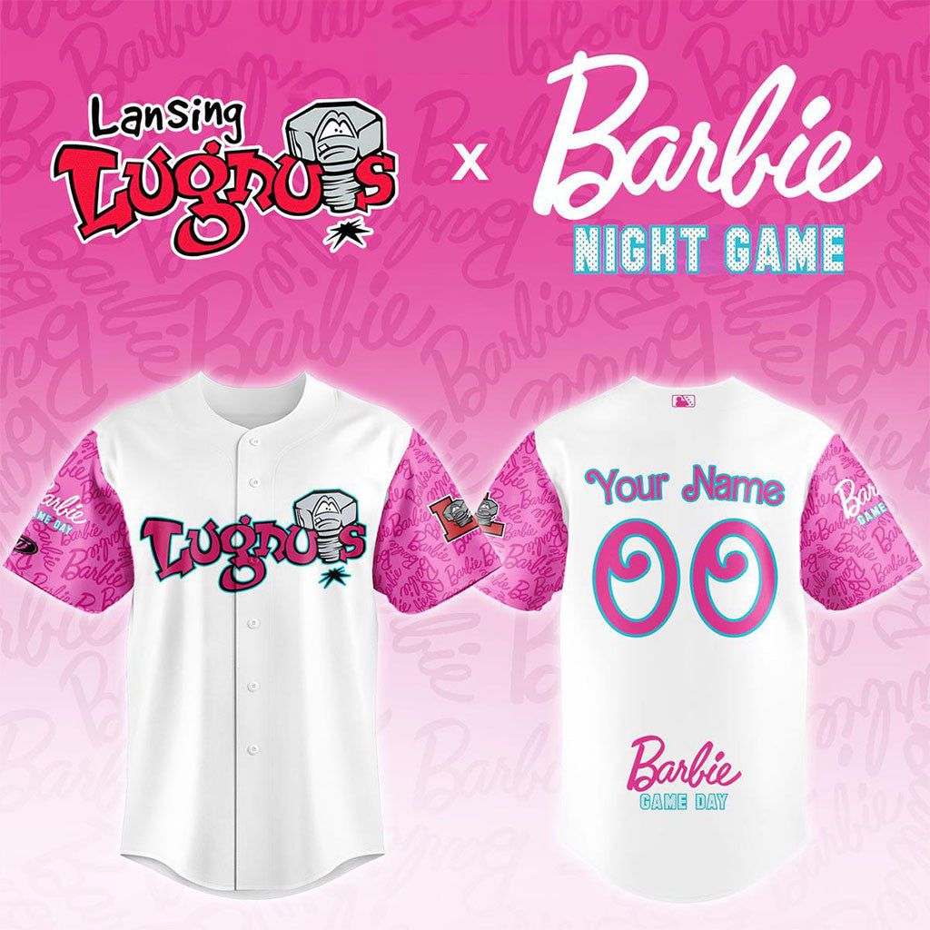 Personalized Lansing Lugnuts Barbie Night Game Jersey Lansing Lugnuts Merch Fan Gifts - Merchluma