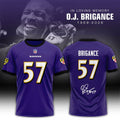In Loving Memory OJ Brigance #57 Memorial T-Shirt Baltimore Ravens Merch Football Fan Gifts - Merchluma