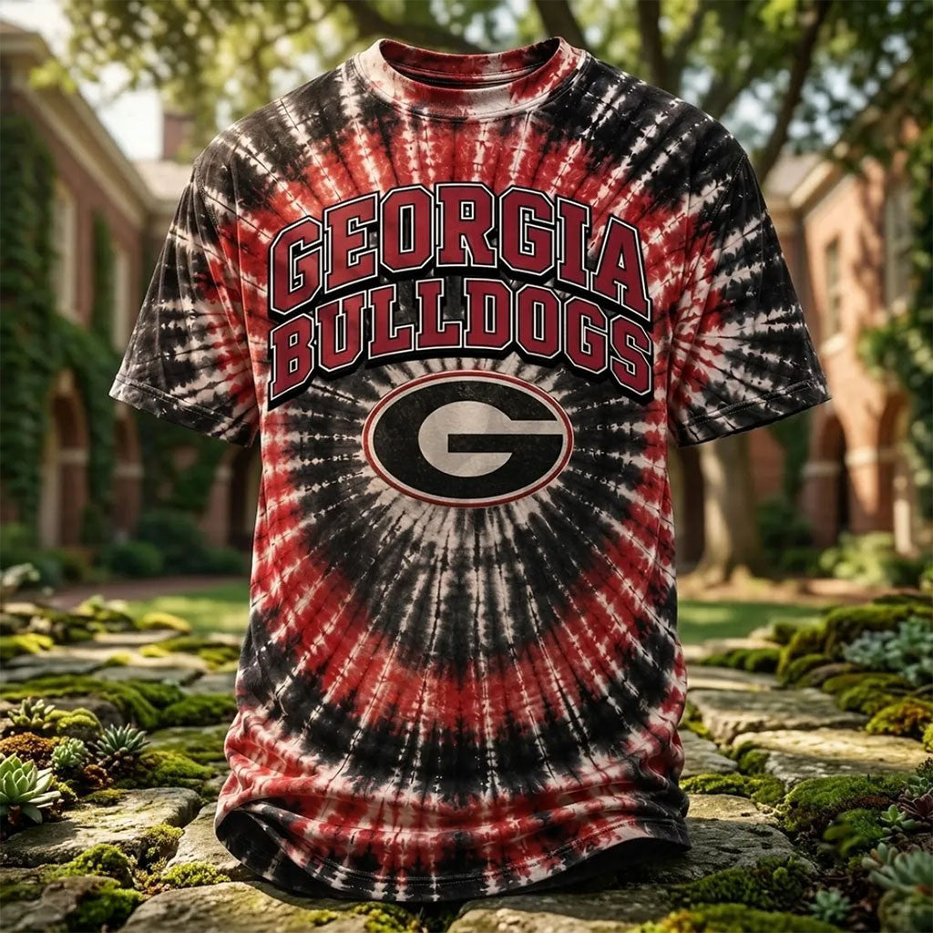 Georgia Bulldogs Red And Black Tie Dye Shirt Game Day Outfits Georgia Bulldogs Merch - Merchluma