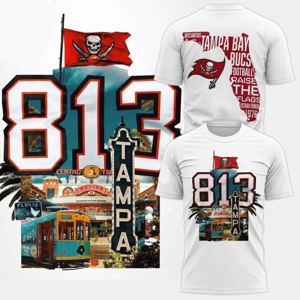 Tampa Bay Buccaneers Happy 813 Day T-Shirt Buccaneers Merch Gift Idea For Husband - Merchluma