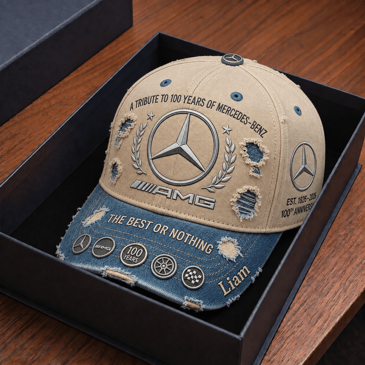 Personalized Merc Celebrate 100 Years Of Legend Hat The Best Or Nothing Cap Gift For Car Fans - Merchluma