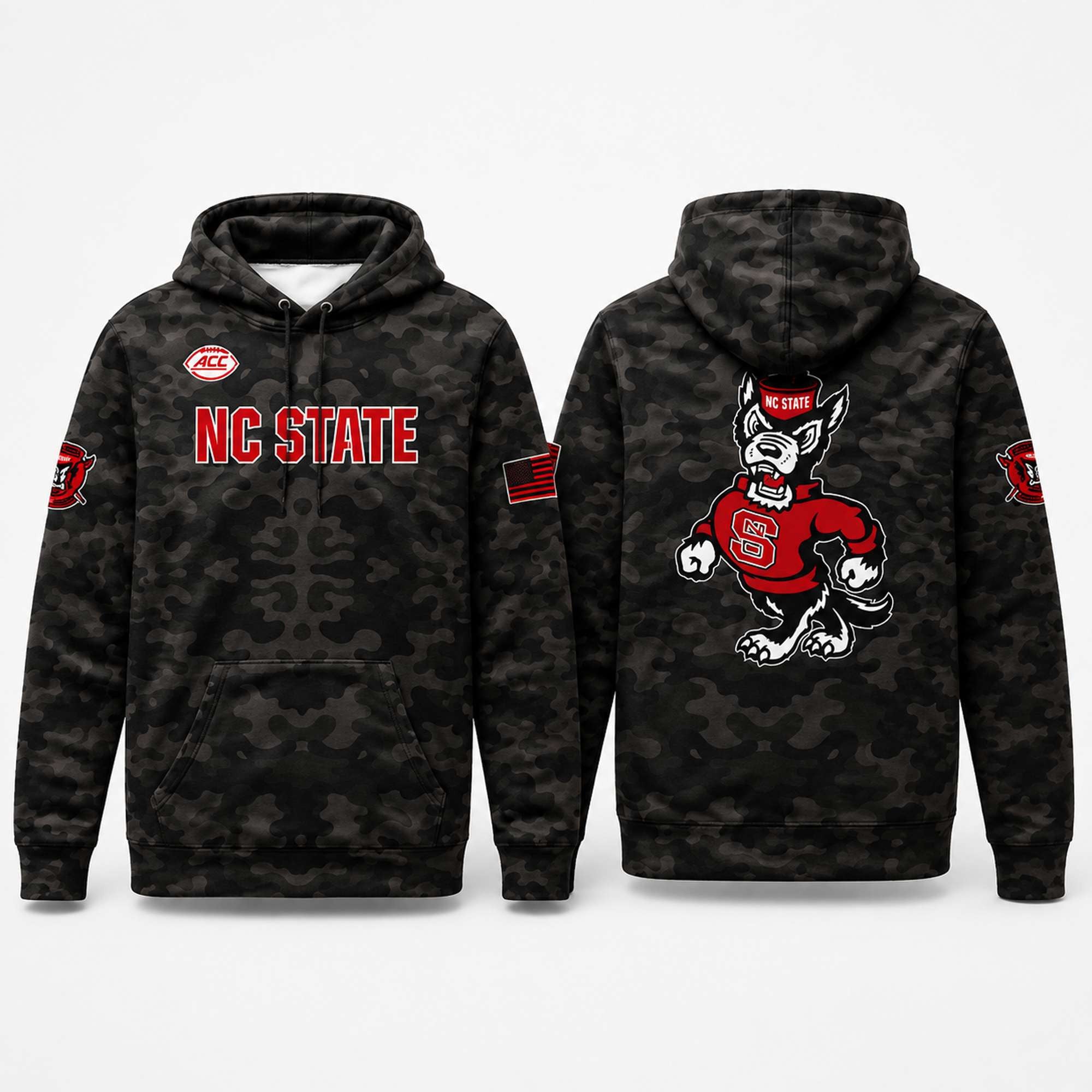 NC State Wolfpack Merch 2026 Wolfpack Warriors Camo Hoodie Gift For Football Fans - Merchluma