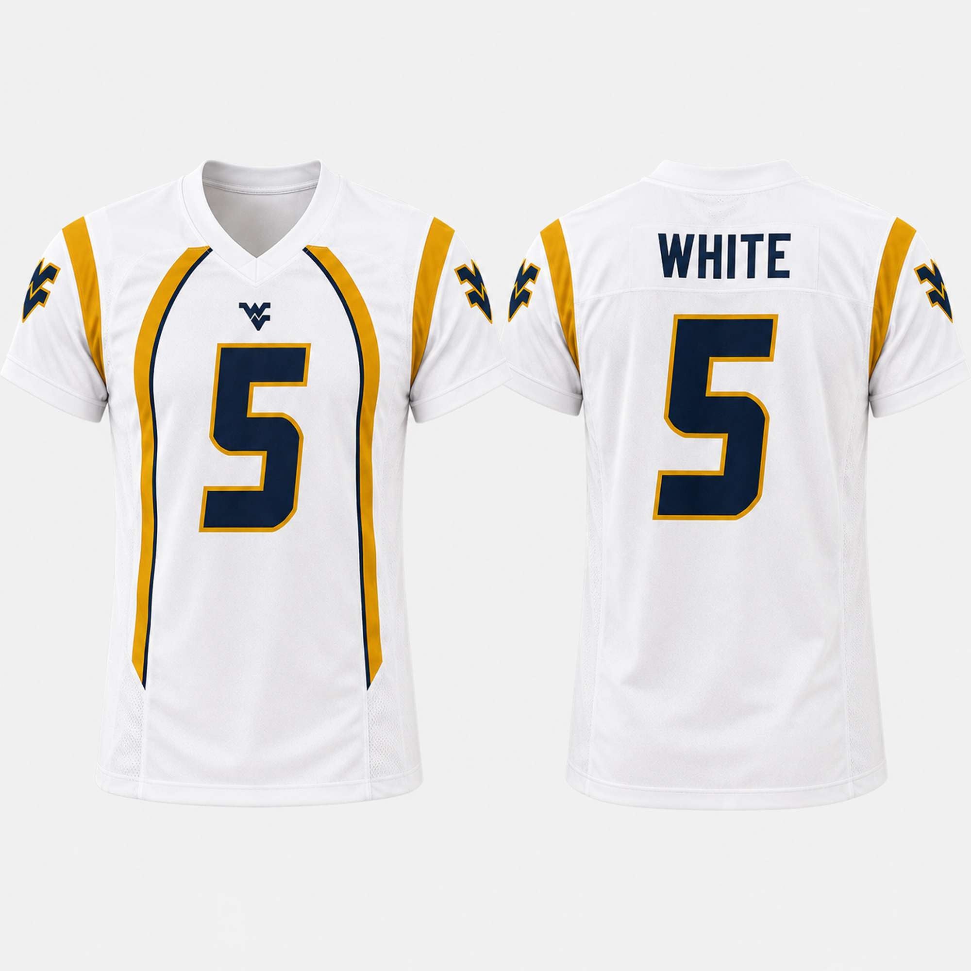 West Virginia Pat White #5 Throwback Jersey Mountaineers Merch Football Fan Gift Ideas - Merchluma