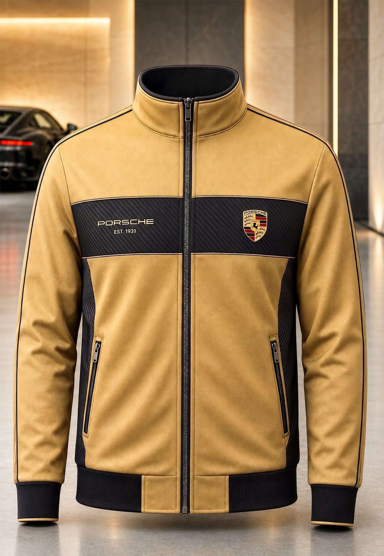 Porsche 1931 Zipper Stand Collar Jacket Car Enthusiast Gear Gift For Brothers - Merchluma