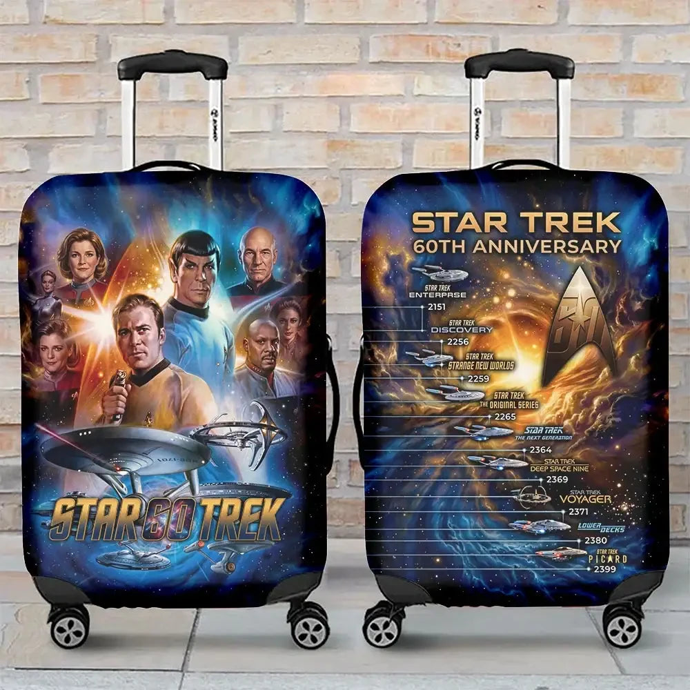 Star Trek 60th Anniversary Luggage Cover Star Trek Merch Best Gifts For Boyfriend - Merchluma