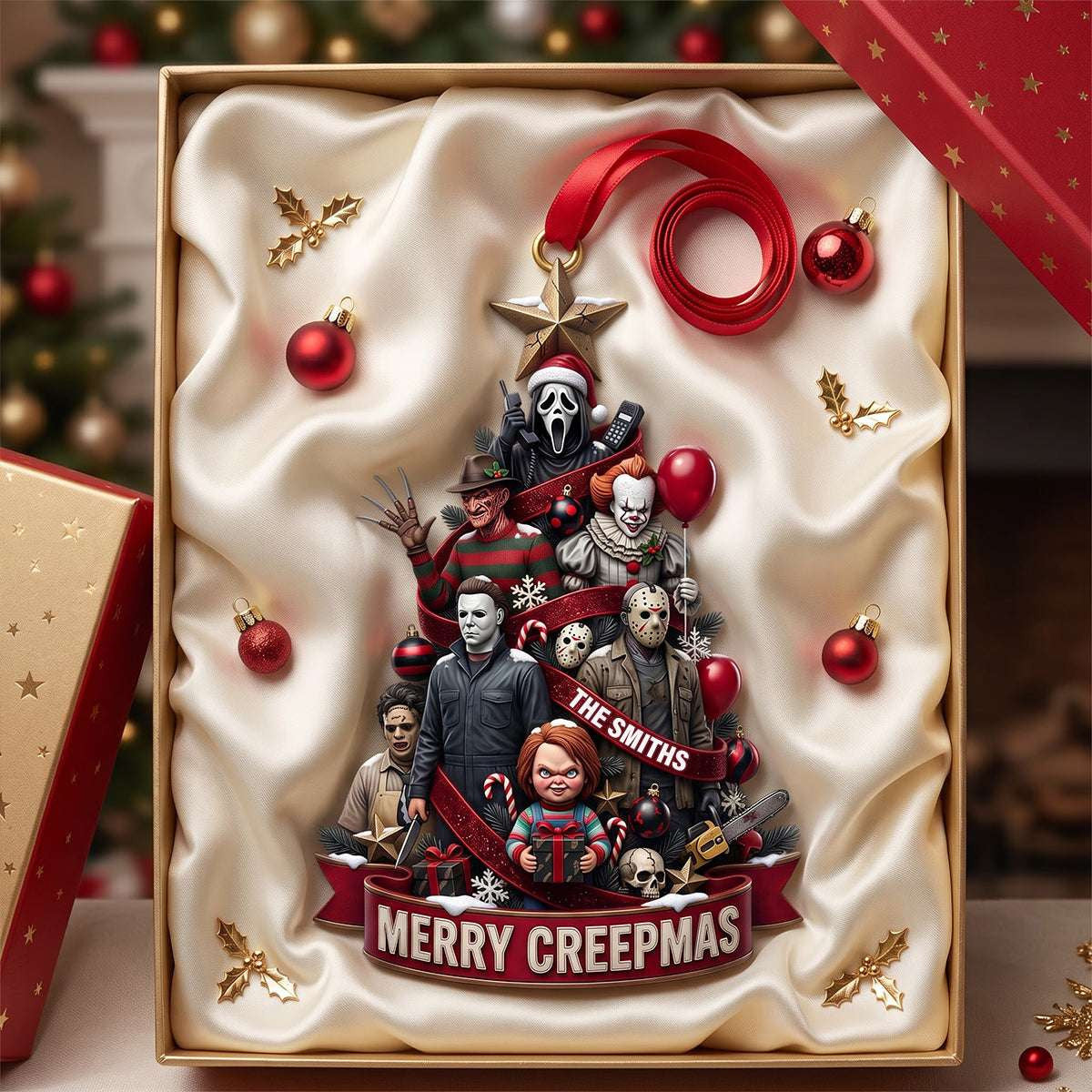 Personalized Creepy Crew Halloween Ornament Merry Creepmas Christmas Decor Horror Lovers Gift - Merchluma