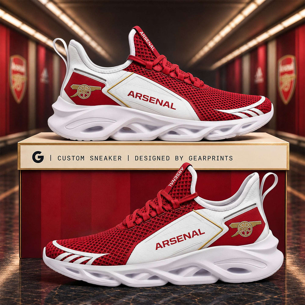 Arsenal FC Shoes The Gunners Sneakers 2026 Arsenal FC Merch Birthday Gifts For Husband - Merchluma