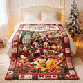 Mickey Mouse And Friends Holiday Family Blanket The Most Wonderful Time Gifts For Christmas - Merchluma