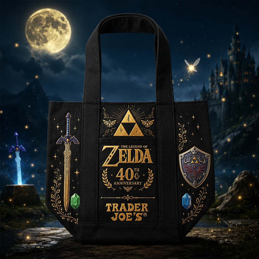 The Legend of Zelda 40th Anniversary Trader Joe's Tote Bag Gift Ideas For Game Lovers - Merchluma