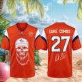 Denver Broncos Luke Combs Tour 2027 Skull Beard Football Jersey Denver Broncos Merch Fan Gifts - Merchluma