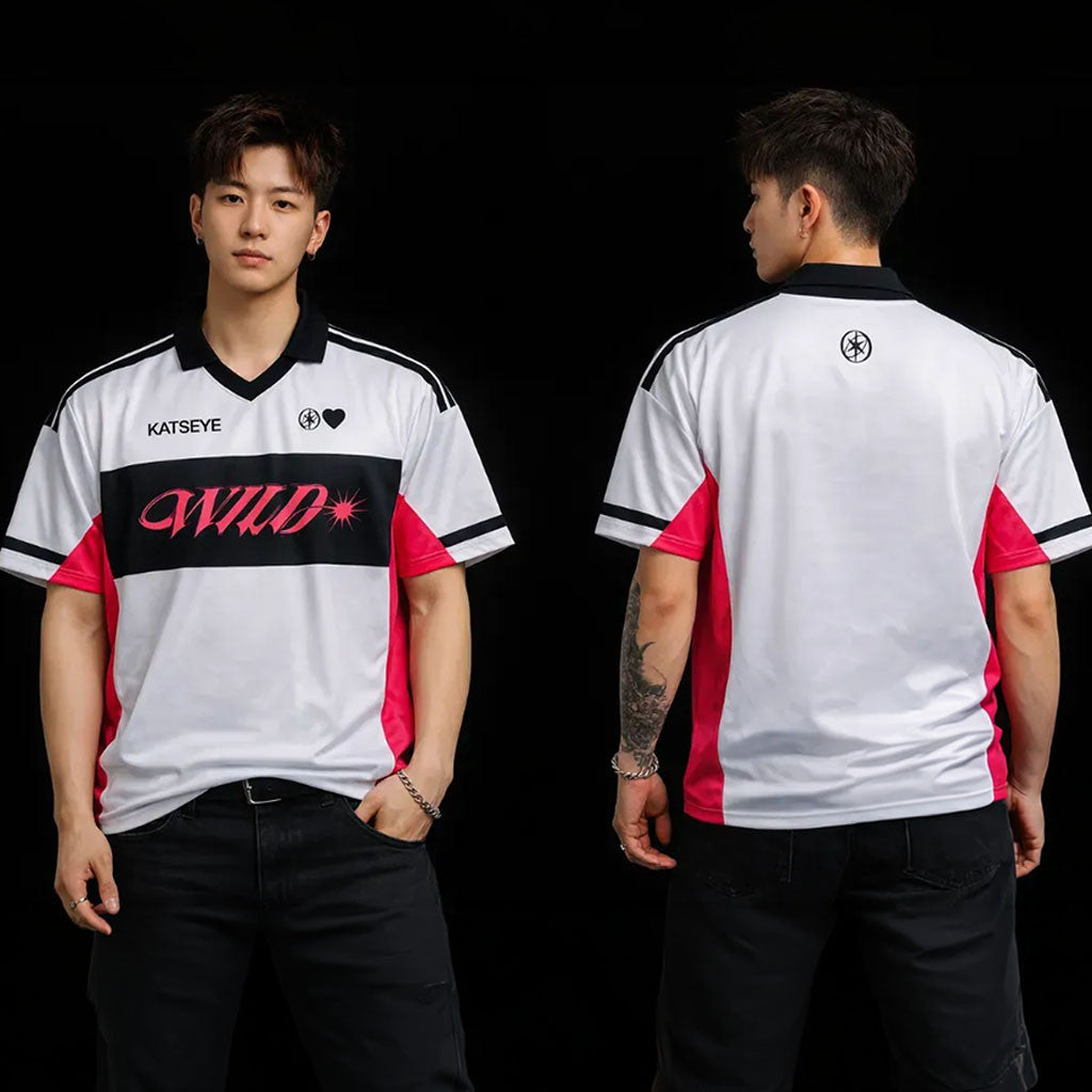 KATSEYE Wild Pop-Up Merch 2026 In Sepul V-Neck Polo Shirt KATSEYE Merch Gifts For Him - Merchluma