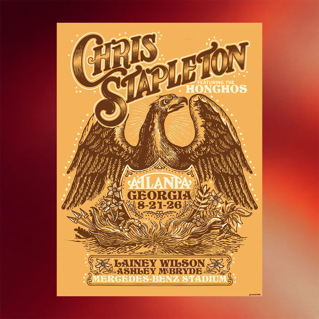 Chris Stapleton Merch 2026 Chris Stapleton Show Poster Atlanta GA 08 21 26 Poster Wall Decor - Merchluma