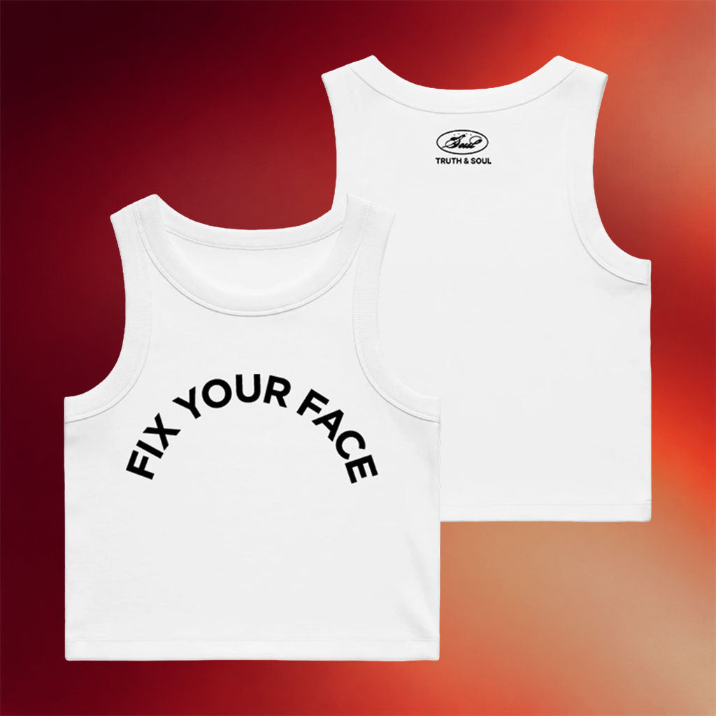 Masego Merch 2026 Fix Your Face Tank Top White Truth And Soul Tank Gift For Music Fans - Merchluma