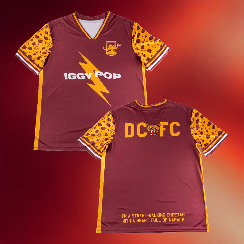 Iggy Pop Merch 2026 Iggy Pop X Detroit City FC Street Walking Cheetah Jersey Gift For Fans - Merchluma
