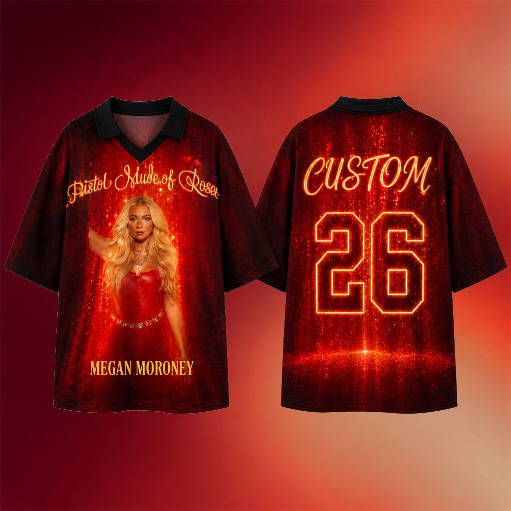 Custom Megan Moroney Cloud 9 Merch Pistol Made Of Roses V-Neck Shirt Bridgestone Arena Tour - Merchluma
