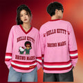 Bruno Mars Merch 2026 Bruno Mars Hello Kitty Pink Long Sleeve Jersey The Romantic Tour Merch - Merchluma
