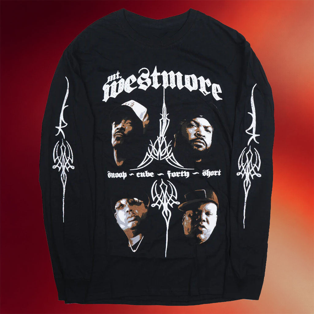 Mount Westmore Merch 2026 Mount Westmore Black Long Sleeve Shirt West Coast Rap Supergroup Gear - Merchluma