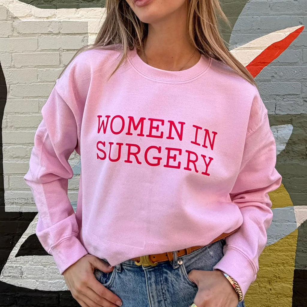 Lady Spine Doc Merch 2026 Women In Surgery Crewneck Sweatshirt Present For Doctor - Merchluma