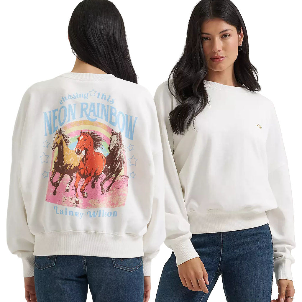 Lainey Wilson X Wrangler Merch 2026 Lainey Wilson X Wrangler Neon Rainbow Sweatshirt Fan Gifts - Merchluma