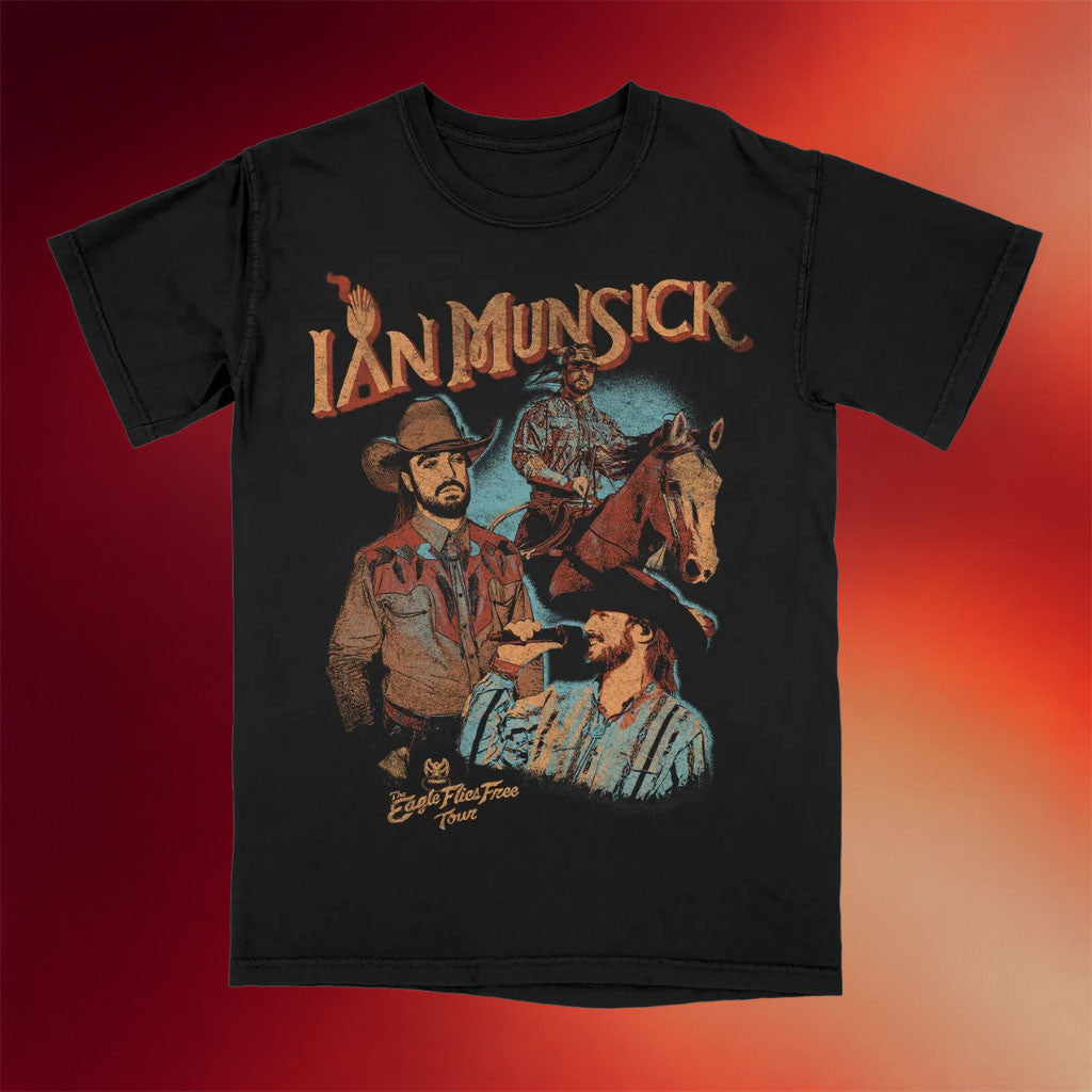 Ian Munsick Merch 2026 Photo Collage T-Shirt The Eagle Flies Free Tour Shirt Country Fan Gifts - Merchluma