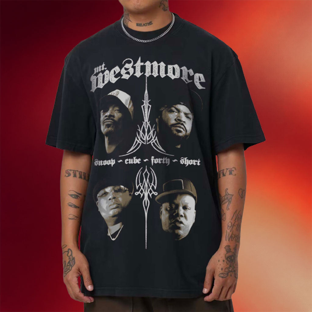 Mount Westmore Merch 2026 Mount Westmore Pinstripes T-Shirt Hip Hop Supergroup Merch Fan Gifts - Merchluma