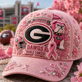 Georgia Bulldogs Breast Cancer Awareness Floral Pink Hat Bulldogs Merch Gifts For Football Fan - Merchluma