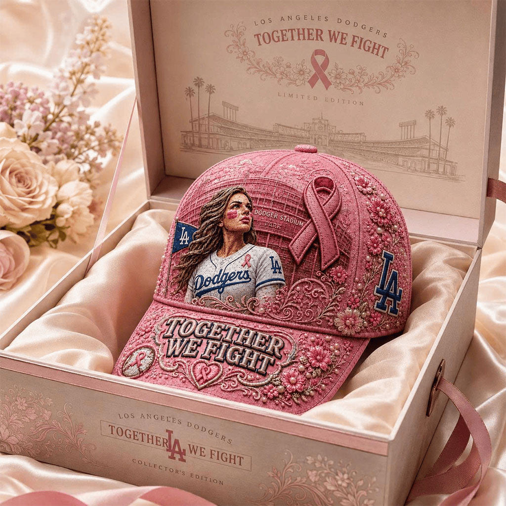 LA Dodgers x Alpha Kappa Alpha Merch AKA Together We Fight Pink Hat Breast Cancer Awareness Hat - Merchluma