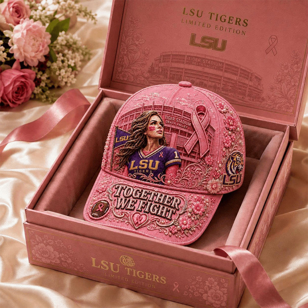 LSU Tigers x Alpha Kappa Alpha Merch AKA Together We Fight Pink Hat Breast Cancer Awareness Hat - Merchluma
