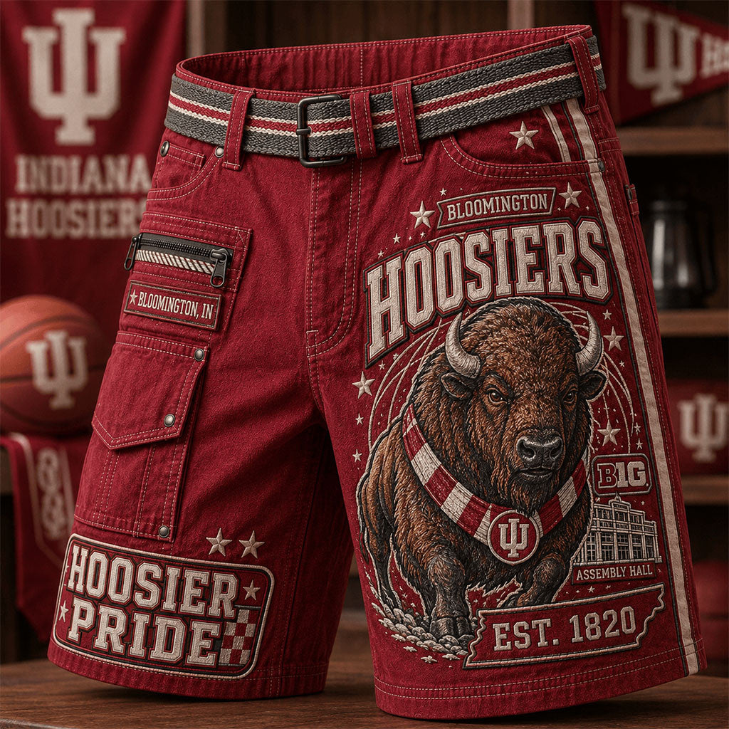Indiana Hoosiers Merch Hoosier Pride Shorts Birthday Present For Husband - Merchluma