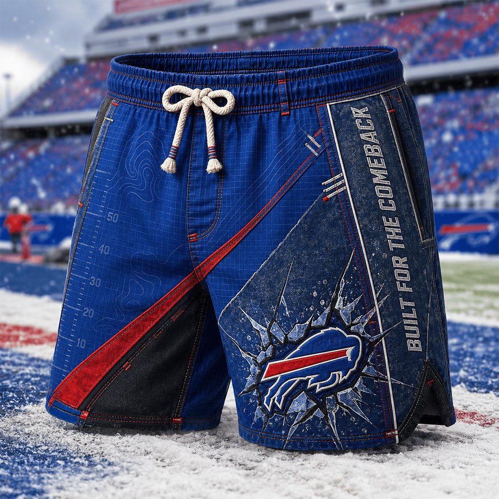 Buffalo Bills Built For The Comeback Shorts Buffalo Bills Merch Birthday Gift For Him - Merchluma