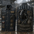 Aliens This Time It's War Colonial Marines Denim Vest Aliens Merch Gift For Horror Fans - Merchluma
