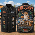 Bad Bunny Debi Tirar Mas Fotos Denim Vest DTmF Bad Bunny Merch Gift For Rapper Fans - Merchluma