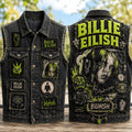 Billie Eilish Blohsh Denim Vest Billie Eilish Merch Gift Ideas For Music Lovers - Merchluma