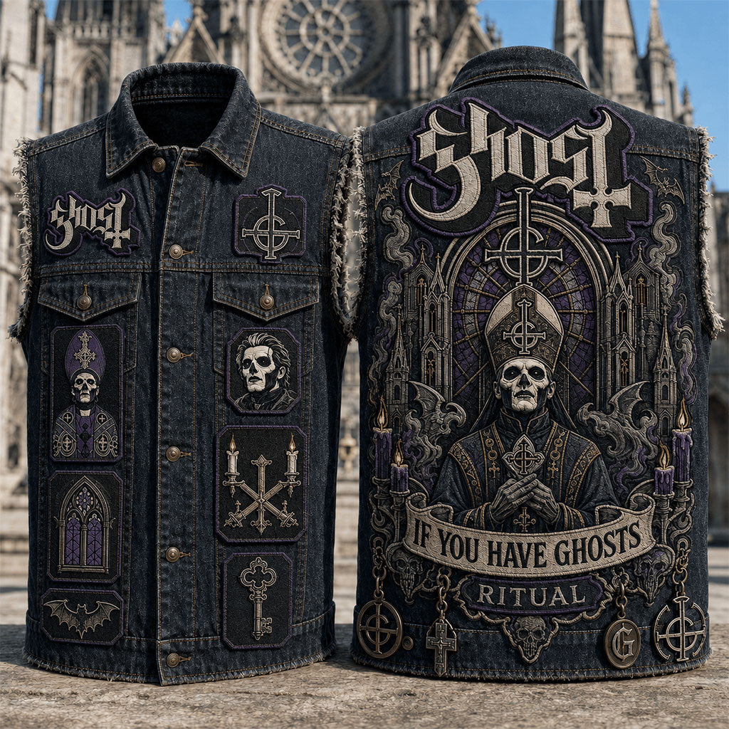 Ghost If You Have Ghosts Ritual Denim Vest Ghost Band Merch Cool Gift For Brothers - Merchluma